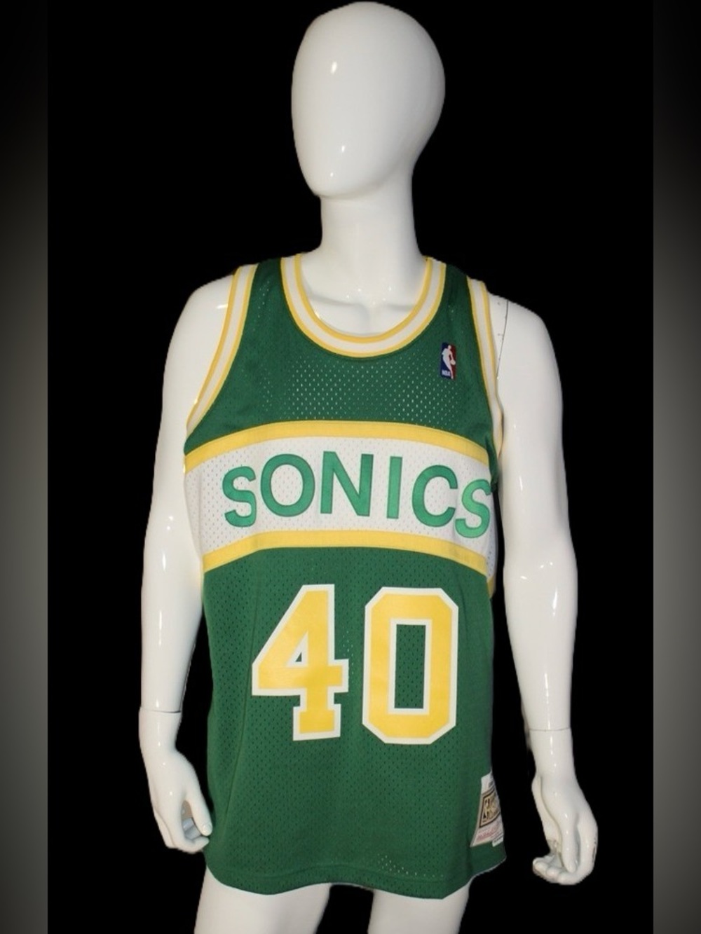 Men's XL Mitchell & Ness Seattle Sonics #40 Shawn Kemp NBA Jersey